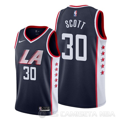 Camiseta Mike Scott #30 Los Angeles Clippers Ciudad 2019 Azul - Haga un click en la imagen para cerrar